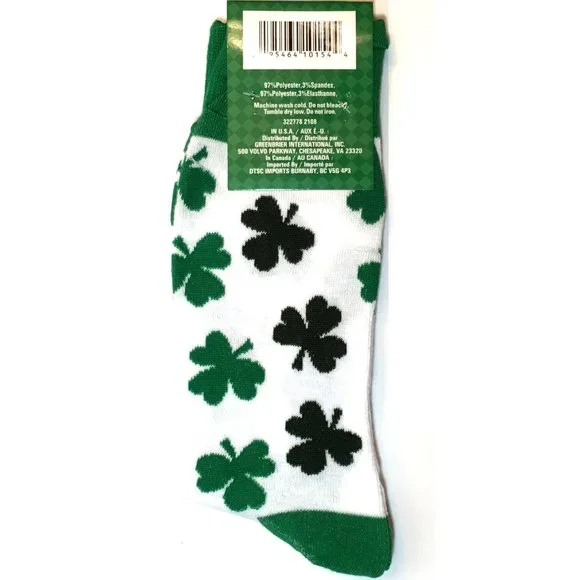 *3/$15 Mens Lucky Leprechaun St. Paddys Day Socks - Picture 2 of 4